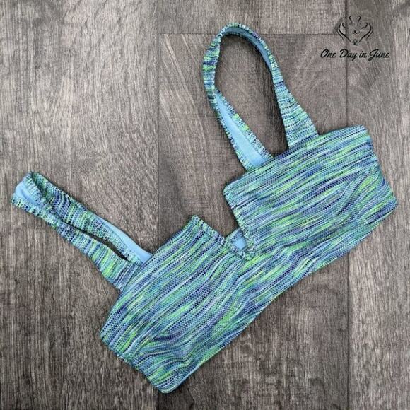 American Eagle Outfitters Aerie Textured Bandeau Bikini Top Size S - Picture 1 of 3